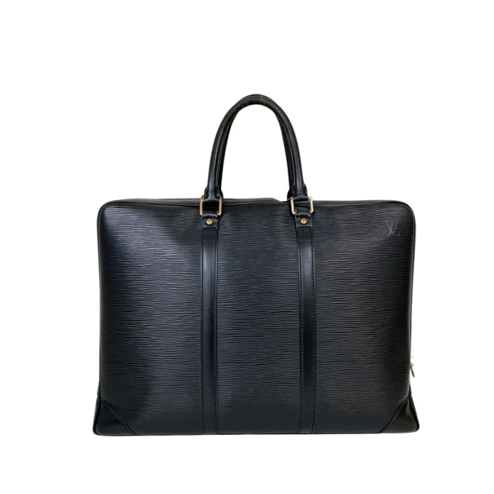 Authentic Louis Vuitton Epi Porte Black Document Bag Briefcase - Picture 2 of 11